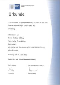 urkunde schlag